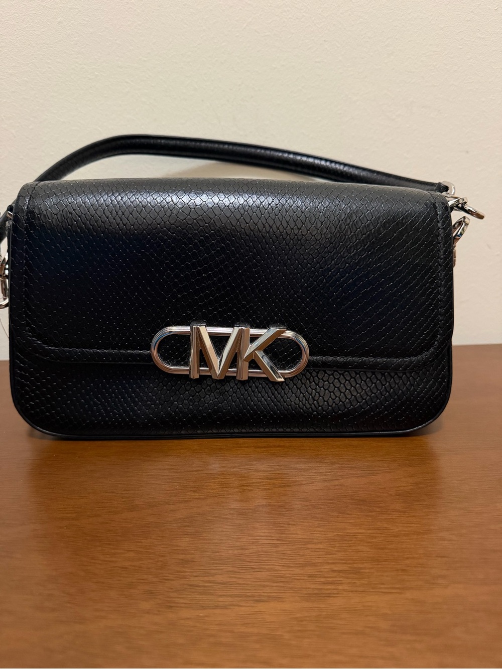 Michael Kors Parker Black Leather Chain Shoulder Purse New W/O Tags